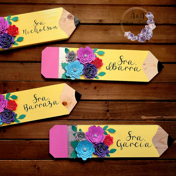 Wooden Pencil Name Plate