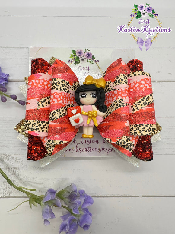 Love Mail with Cheetah Print Large Bow