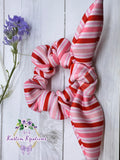 Red n Pinks Stripes Scrunchie