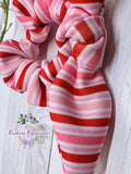 Red n Pinks Stripes Scrunchie