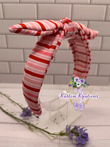 Red n Pinks Stripes Bow Headband