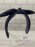 Purple & Black Stripes Bow Headband