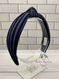 Purple & Black Stripes Knot Headband