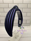 Purple & Black Stripes Knot Headband