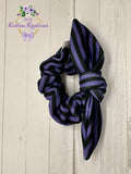 Purple & Black Stripes Scrunchie