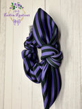 Purple & Black Stripes Scrunchie