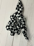 Black n White Checkered Scrunchie