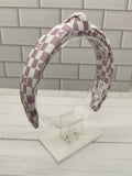 Lilac Checkered Knot Headband