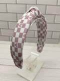 Lilac Checkered Knot Headband