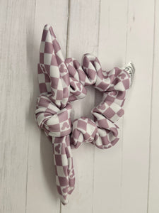 Lilac Checkered Scrunchie