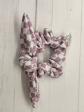 Lilac Checkered Scrunchie