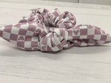 Lilac Checkered Scrunchie