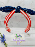 USA Flag Bow Headband