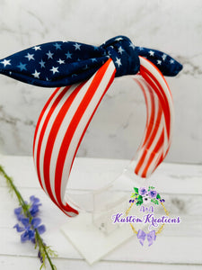 USA Flag Bow Headband