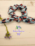 Blue Mouse Flag Scrunchie