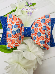 Hearts & Flag Large Bow