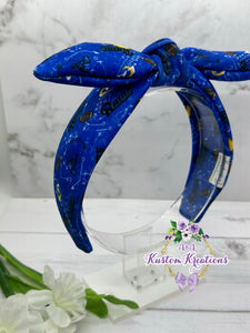 Los Angeles Blue Football Bow Fabric Headband