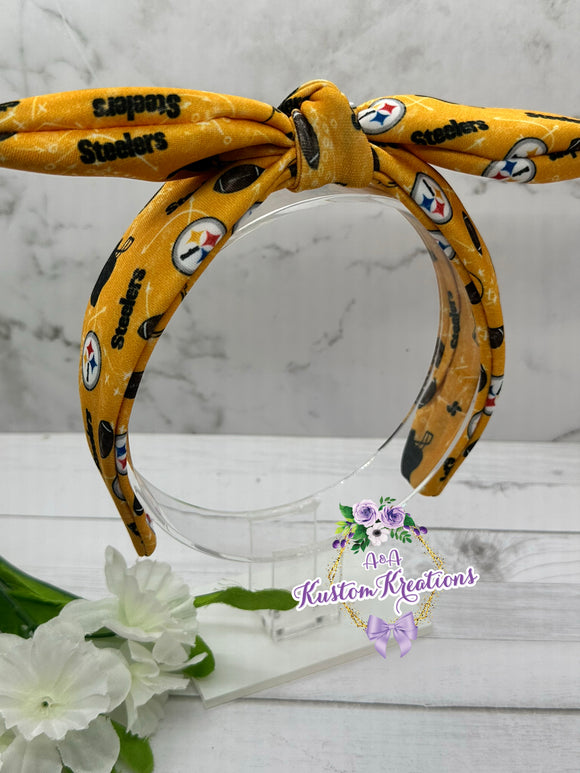 Pittsburgh Football Bow Fabric Headband