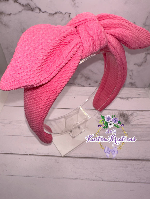 Medium Pink Bow Headband