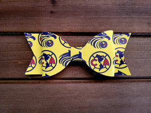 Yellow Soccer Sports Large Bow