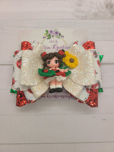 Lady Bug II Large Bow with Clay Doll