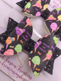 Cotton Candy Halloween Medium Bow Set