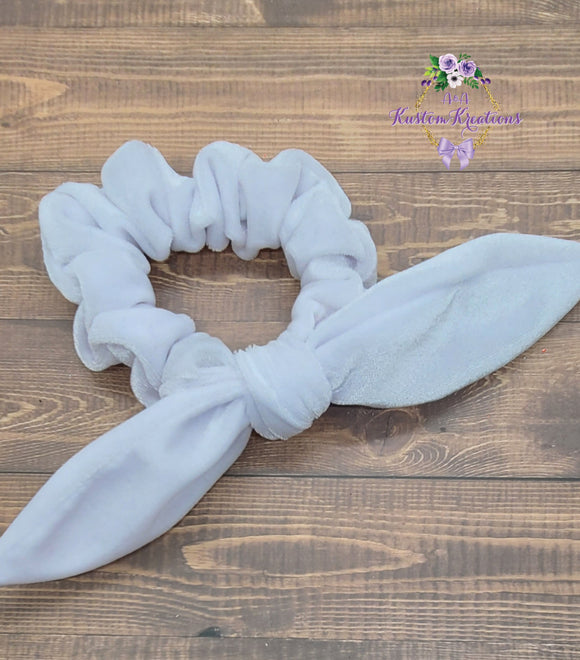 White Velvet Scrunchie