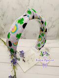 Lavender Rainbow Clovers Knot Headband