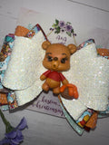 Honey Bear Large Bow with Clay Doll