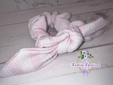 White & Pink Stripes Scrunchie