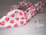 Pink Hearts Scrunchie