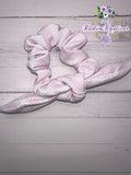 White & Pink Stripes Scrunchie