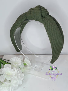 Olive Green Knot Fabric Headband