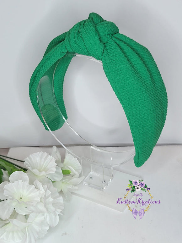 Kelly Green Knot Fabric Headband